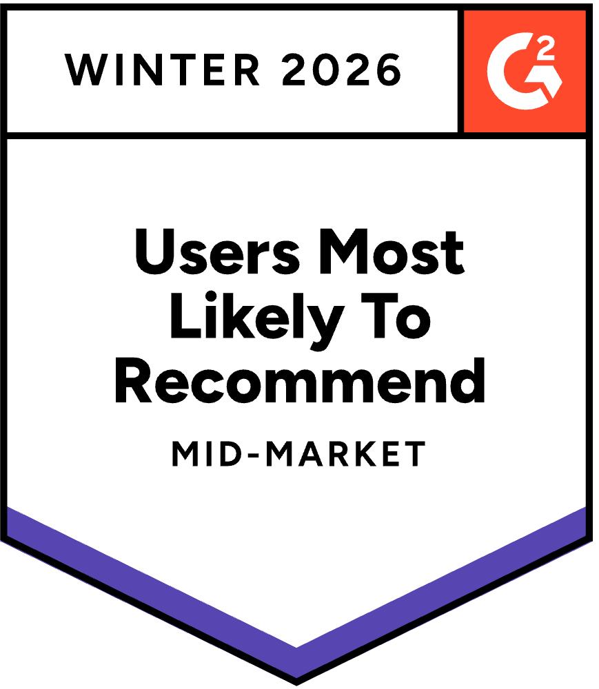 G2 Winter 2026 — Users Most Likely To Recommend, Mid-Market
